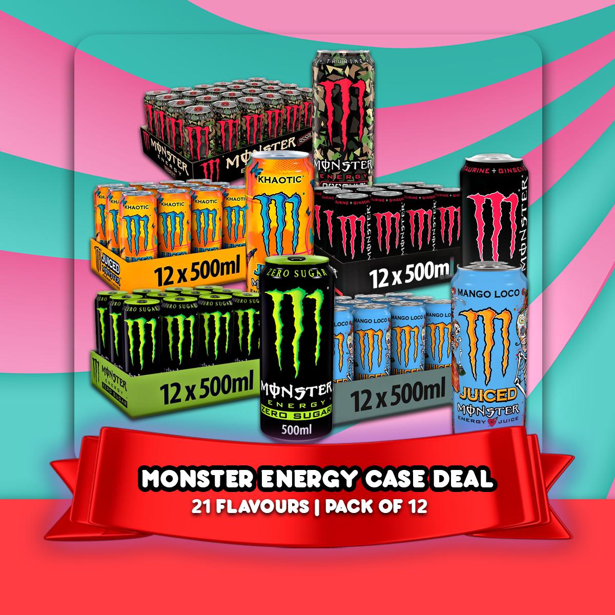 Monster 12 Pack Case, 12x500ml. All Varieties.