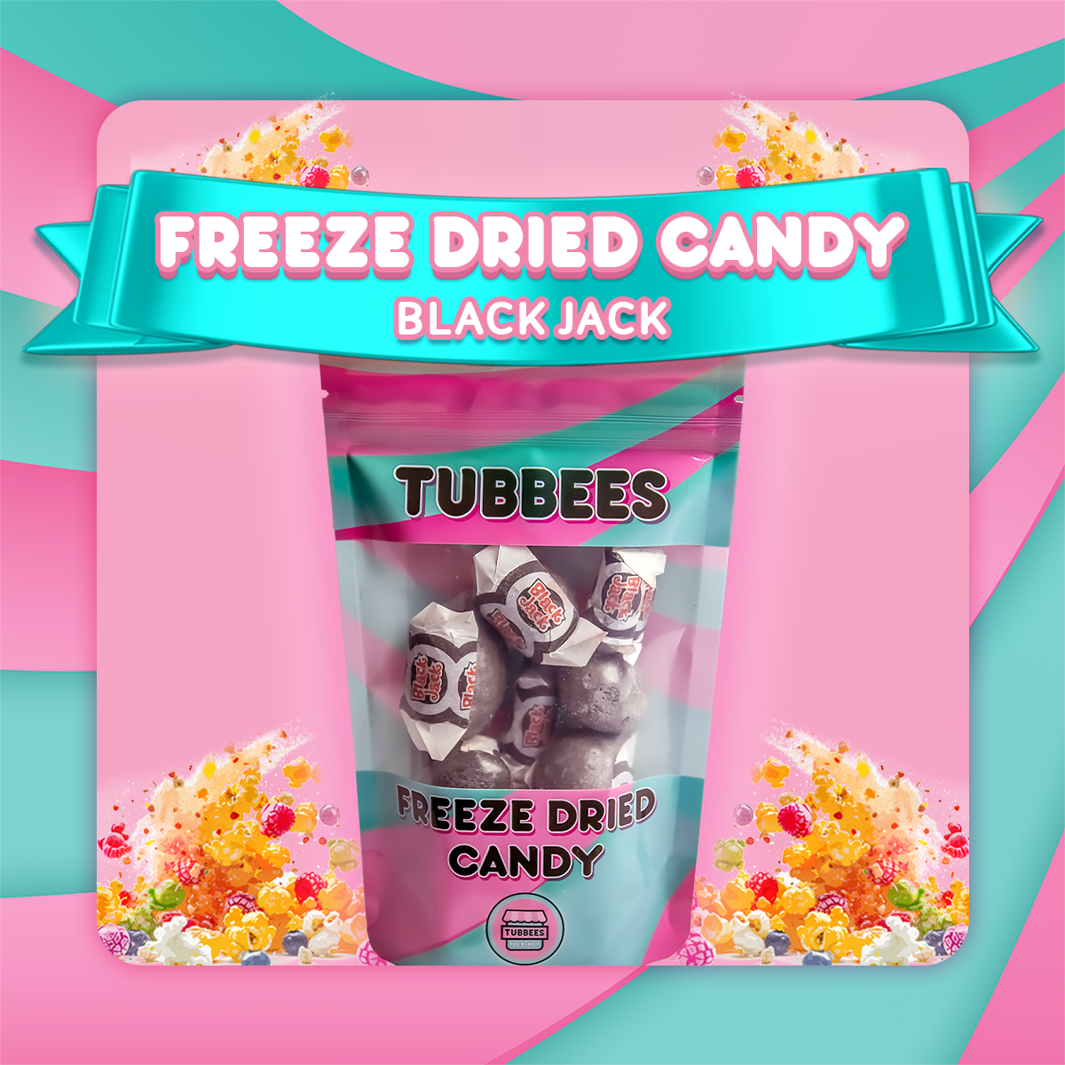 Tubbees Blackjack Freeze Dried Candy, UK Made, Candy & Sweets! Single Bag