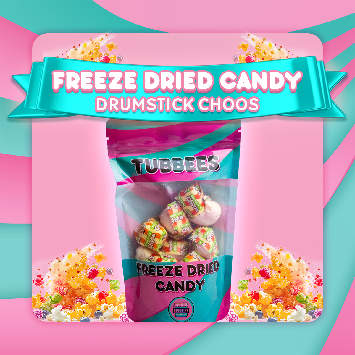 Tubbees Drumstick Choos Freeze Dried Candy, UK Made, Candy & Sweets! Single Bag
