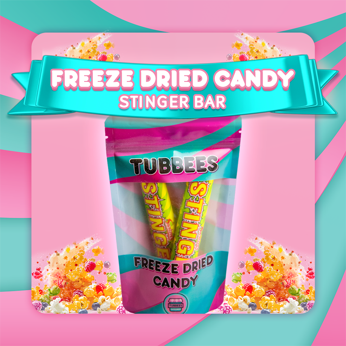 Tubbees Stinger Bars Freeze Dried Candy, UK Made, Candy & Sweets! Single Bag