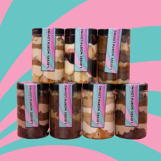 Tubbees Bakery Cake In a Jar, Choose Any 3 for £15, Amazing Biscoff, Bueno, Victoria Sponge, Cake, Freshly Made