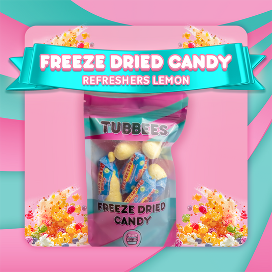 Tubbees Refresher Lemon Bar Freeze Dried Candy, UK Made, Candy & Sweets! Single Bag