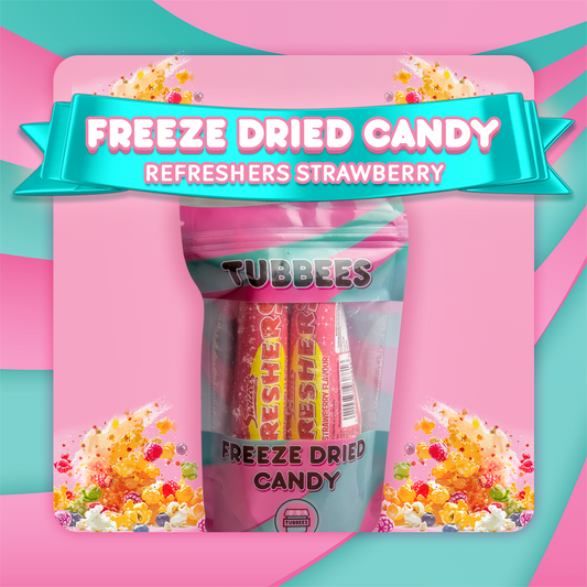 Tubbees Refresher Strawberry Bar Freeze Dried Candy, UK Made, Candy & Sweets! Single Bag