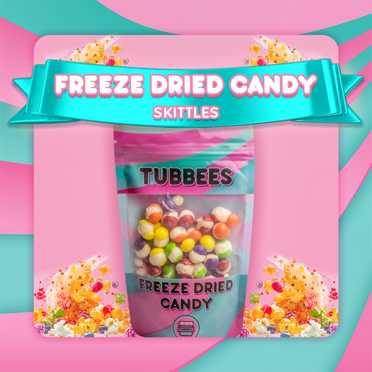 Tubbees Skittles Freeze Dried Candy, UK Made, Candy & Sweets! Single Bag