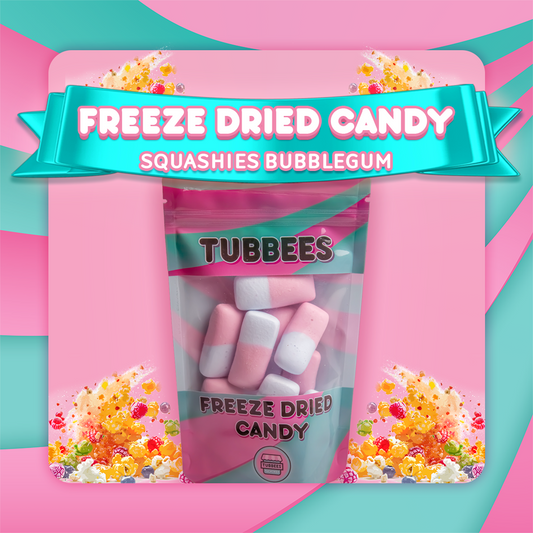 Tubbees Squashies Bubblegum Freeze Dried Candy, UK Made, Candy & Sweets! Single Bag