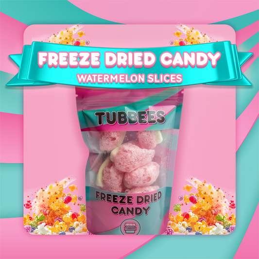 Tubbees Watermelon Slices Freeze Dried Candy, UK Made, Candy & Sweets! Single Bag