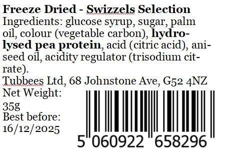 Tubbees Swizzels Selection Freeze Dried Candy, UK Made, Candy & Sweets! Single Bag