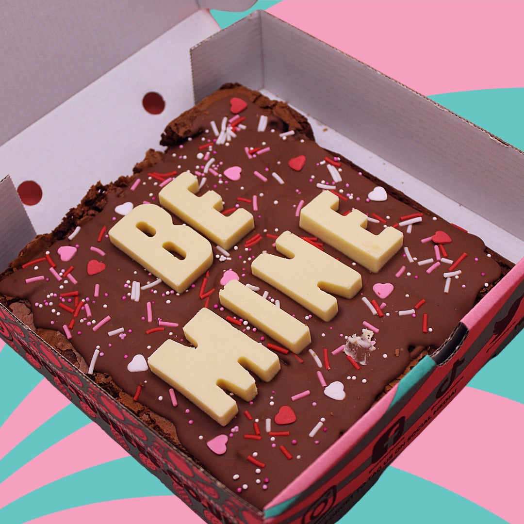 Tubbees Bakery I Love You Gift Slab Brownie Box, Perfect Gift for Valentines/Birthday/Festive Brownie Pieces, Serves 9, Biscoff, Nutella, Pistachio, Bueno Variations