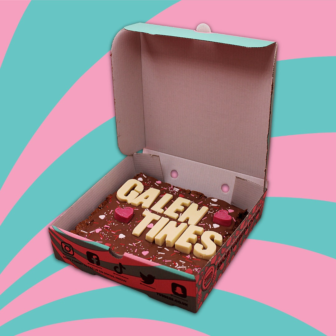 Tubbees Bakery I Love You Gift Slab Brownie Box, Perfect Gift for Valentines/Birthday/Festive Brownie Pieces, Serves 9, Biscoff, Nutella, Pistachio, Bueno Variations