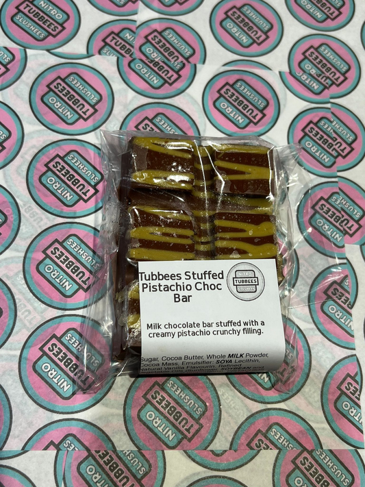 Tubbees Stuffed Chocolate Bar, Pistachio, Amazing Yummy Cake Snacks, 104g