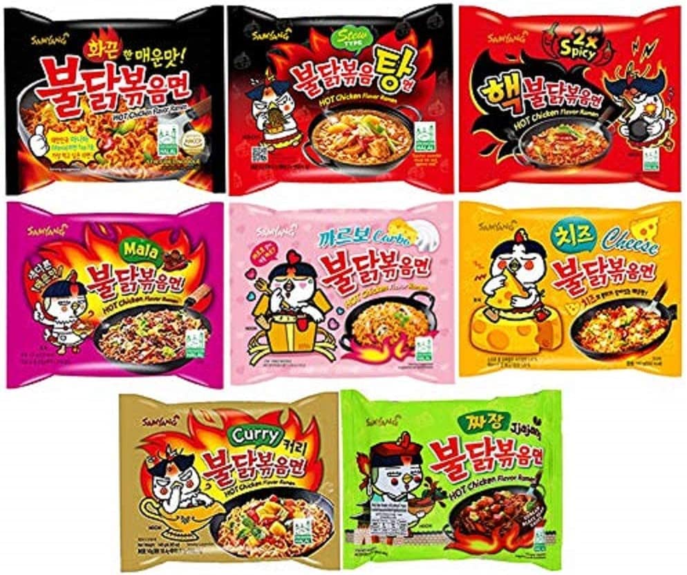 Halal Samyang Hot Spicy Chicken Ramen Noodles, 1 Pack of 5 Bags